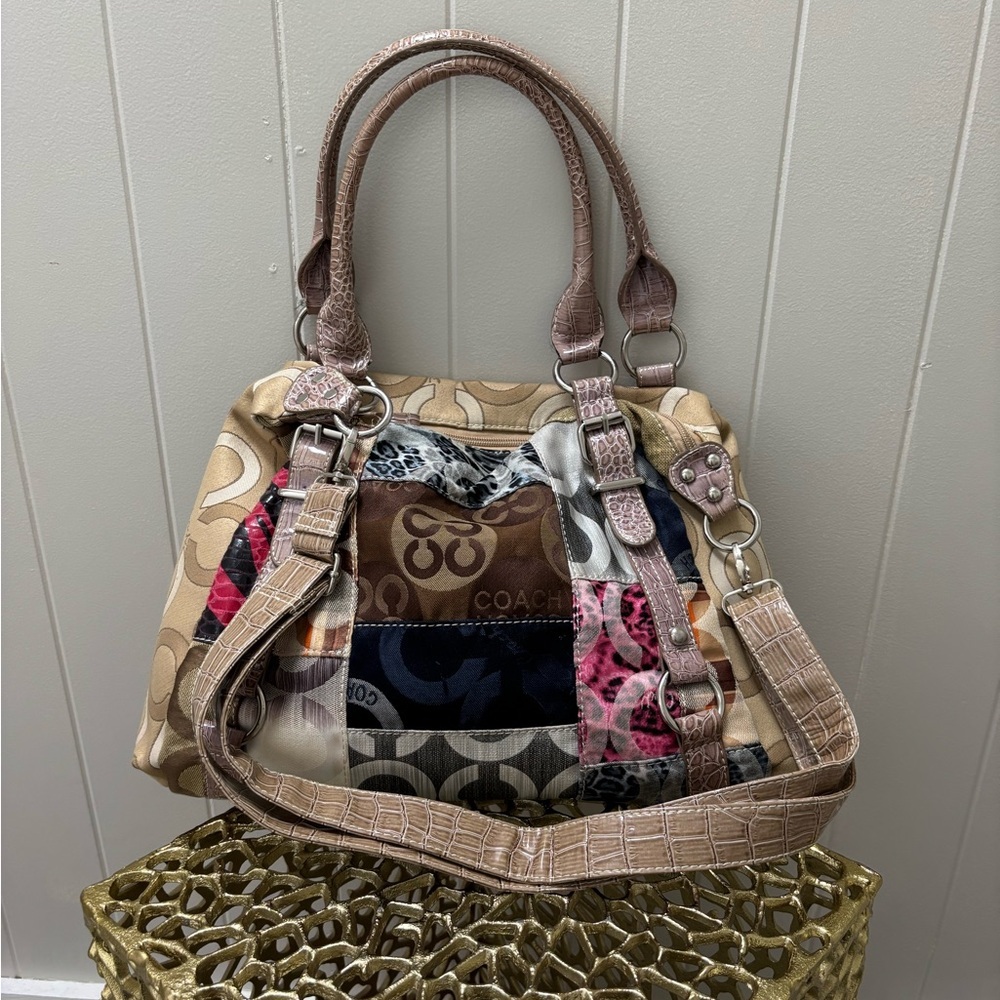 Coach Signature Brown and Tan Tote